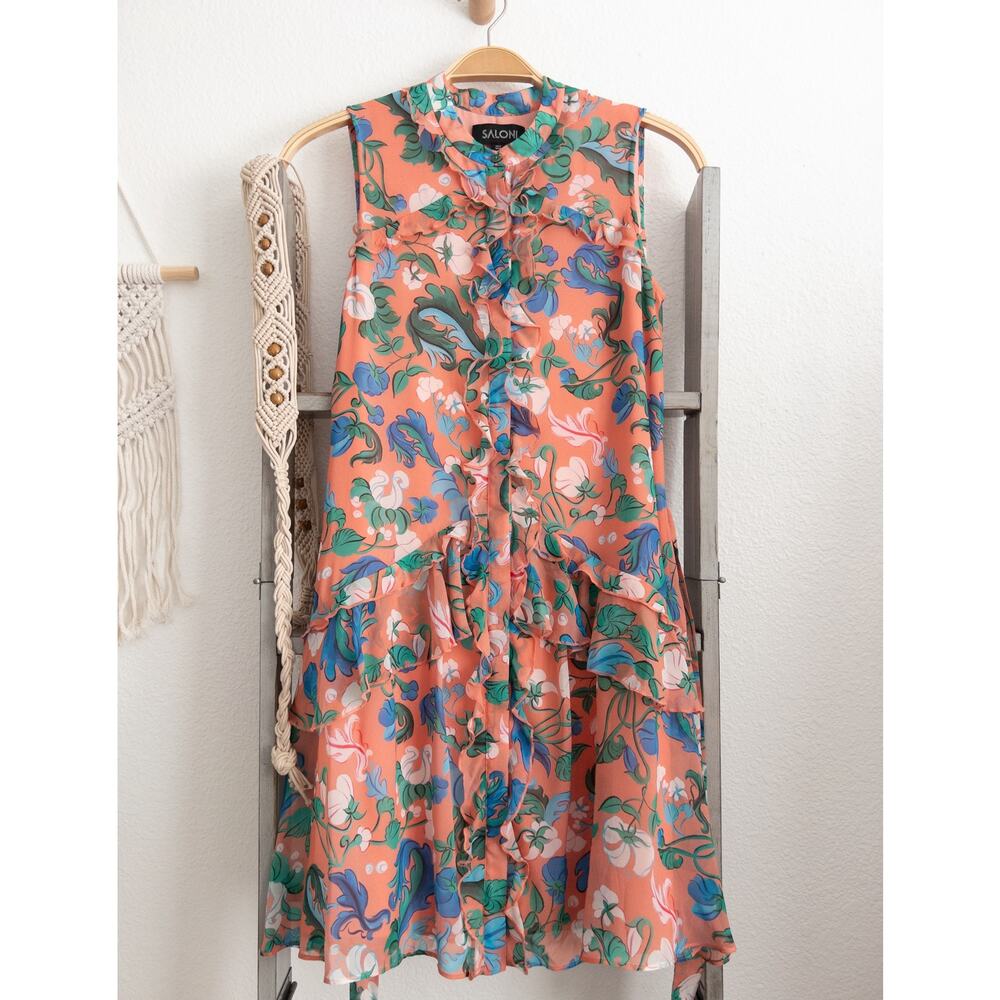 Saloni Tilly Floral Silk Dress size 0